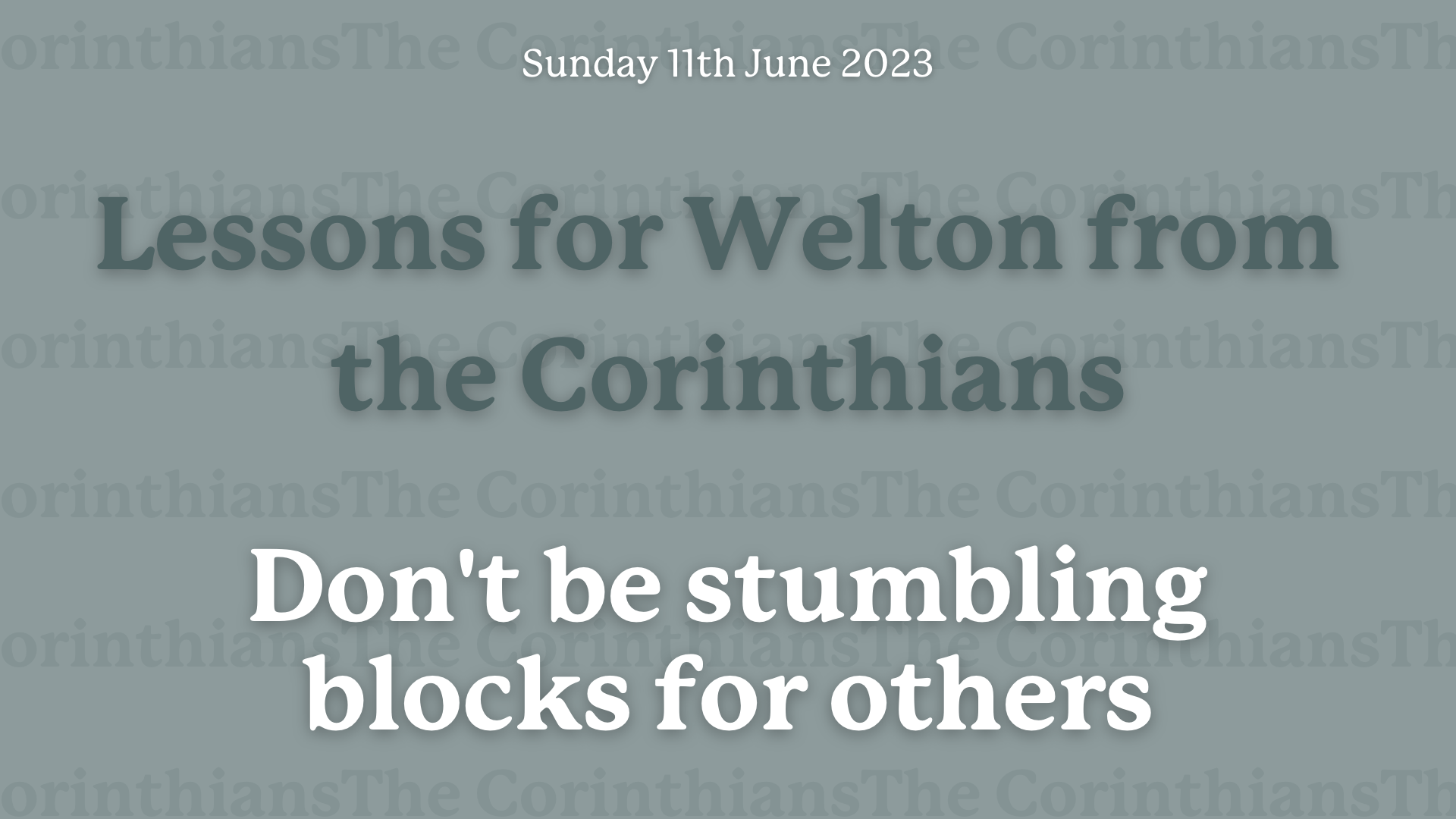 Sunday Service - Don't be a stumbling block to others
